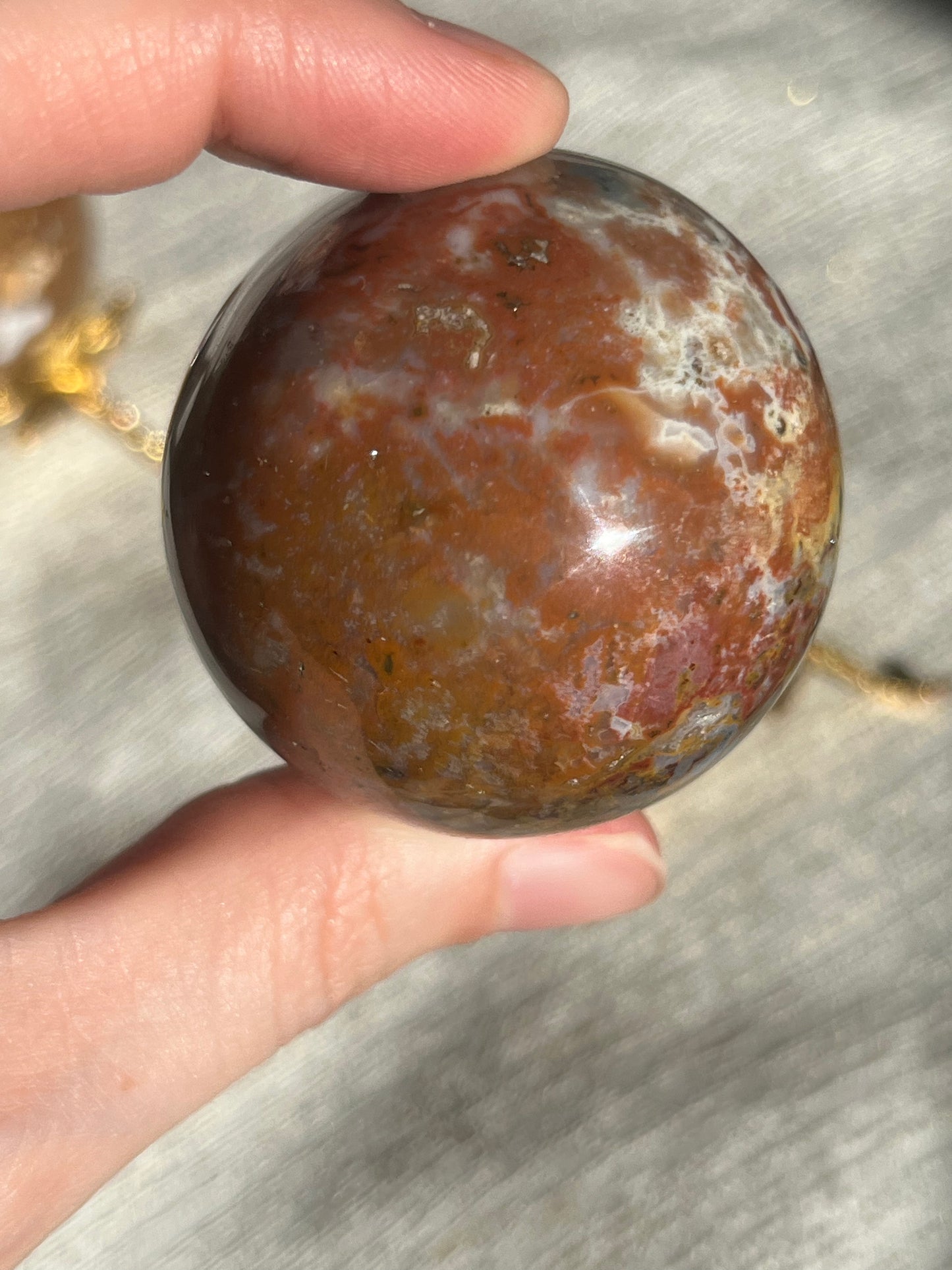 Brecciated Jasper and Red Moss Sphere Set (2 spheres)
