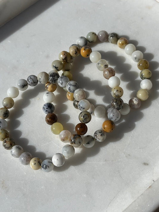 Dendritic Opal 8mm Bead Bracelet