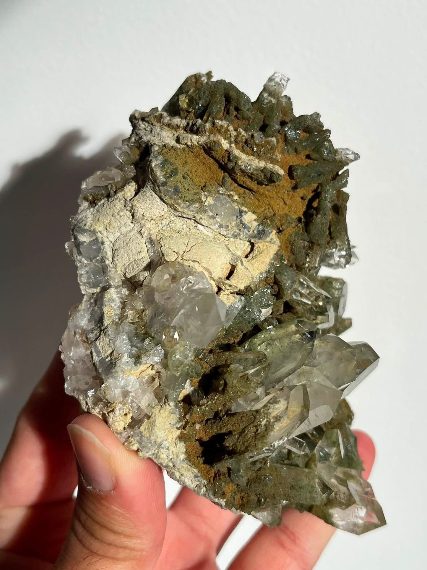 Chlorite Garden Quartz Cluster Specimen C
