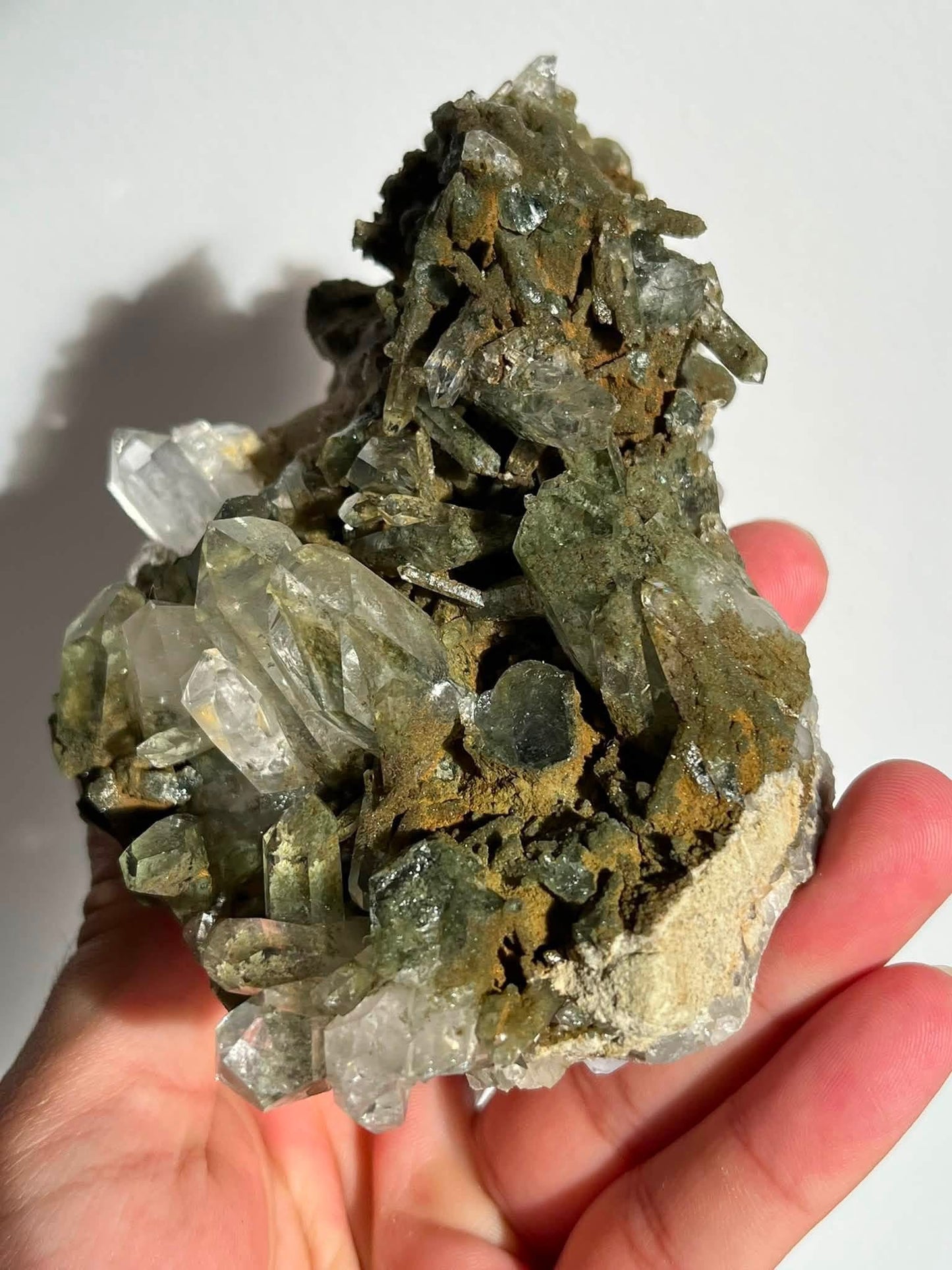 Chlorite Garden Quartz Cluster Specimen C