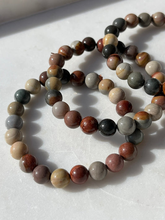 Polychrome Jasper 8mm Bead Bracelet