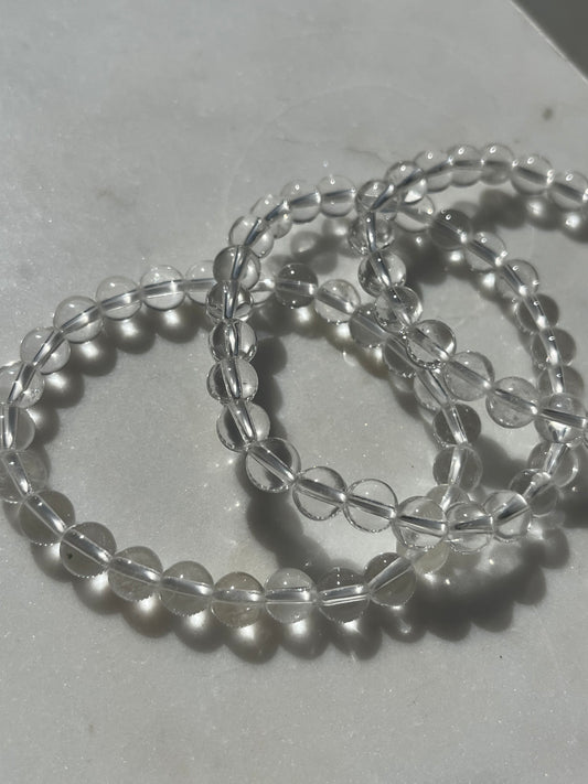 Clear Quartz 8mm Bead Bracelet