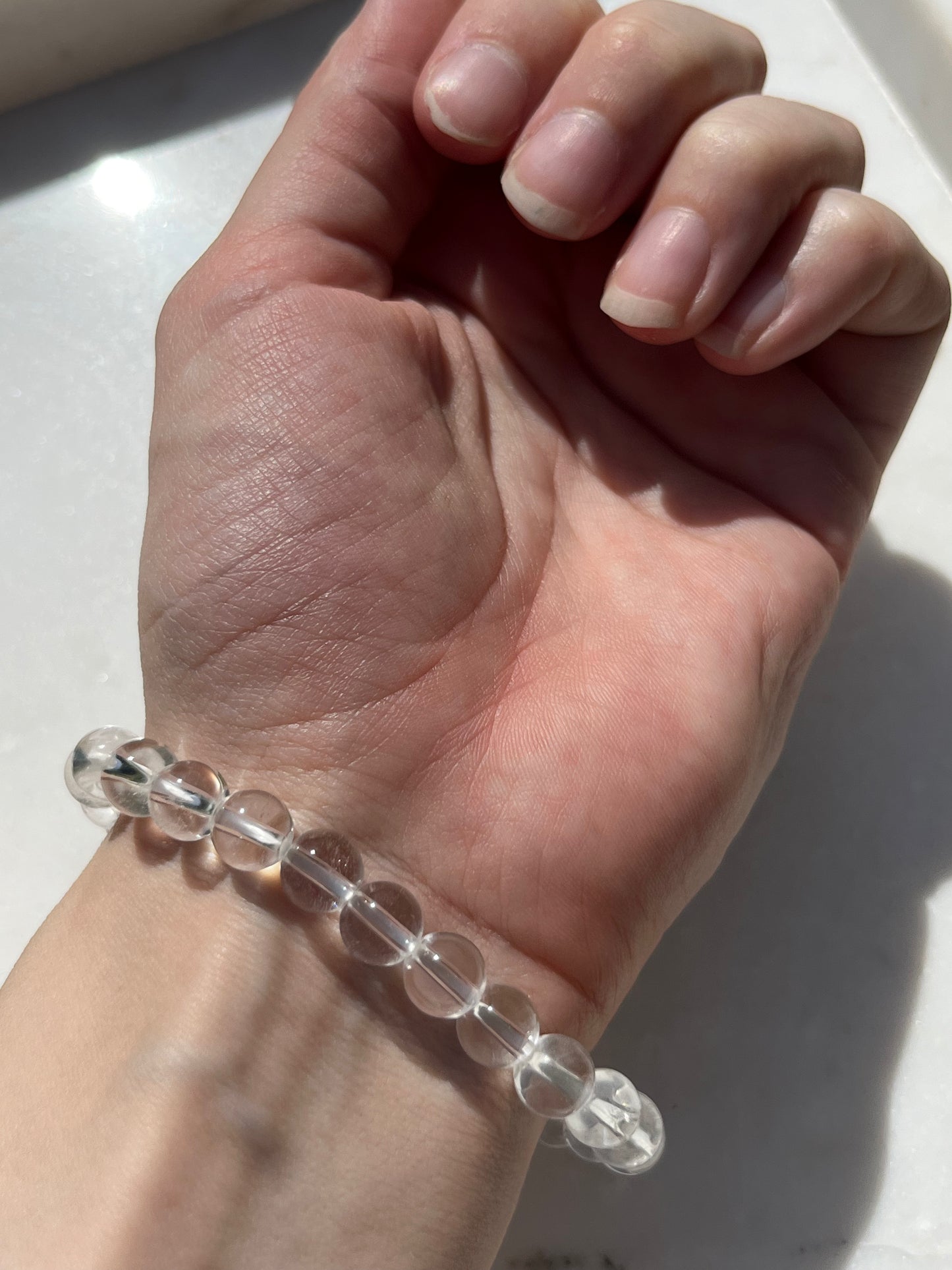 Clear Quartz 8mm Bead Bracelet