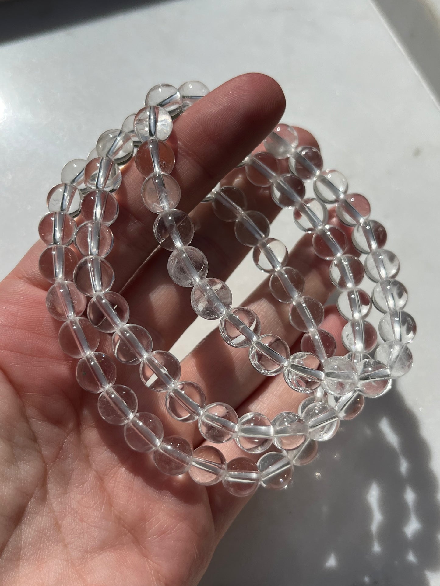 Clear Quartz 8mm Bead Bracelet