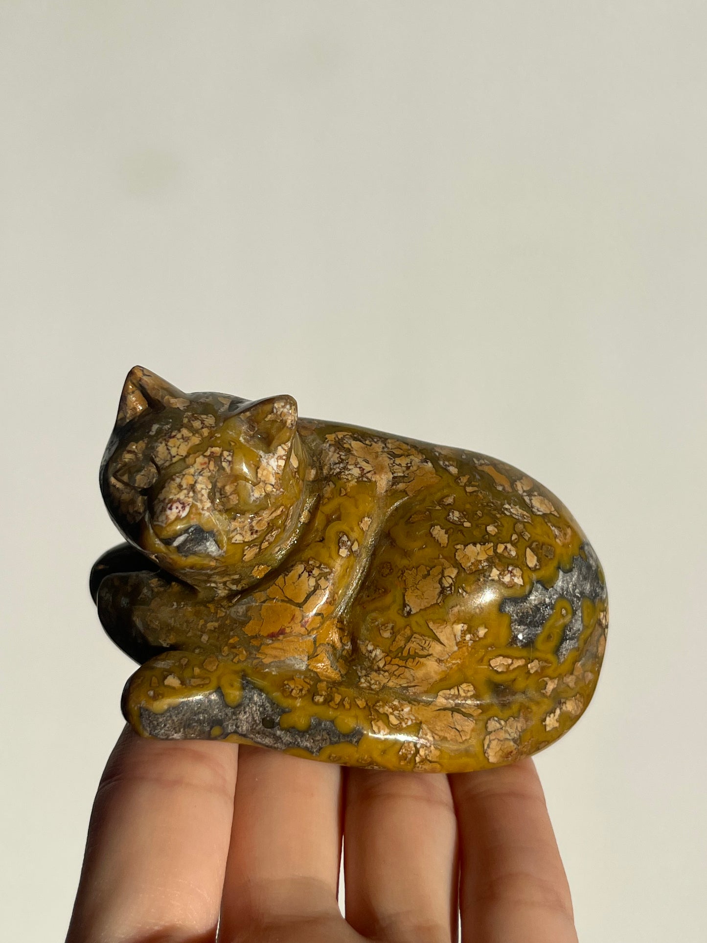 Cotton Candy Agate Cat Carvings A