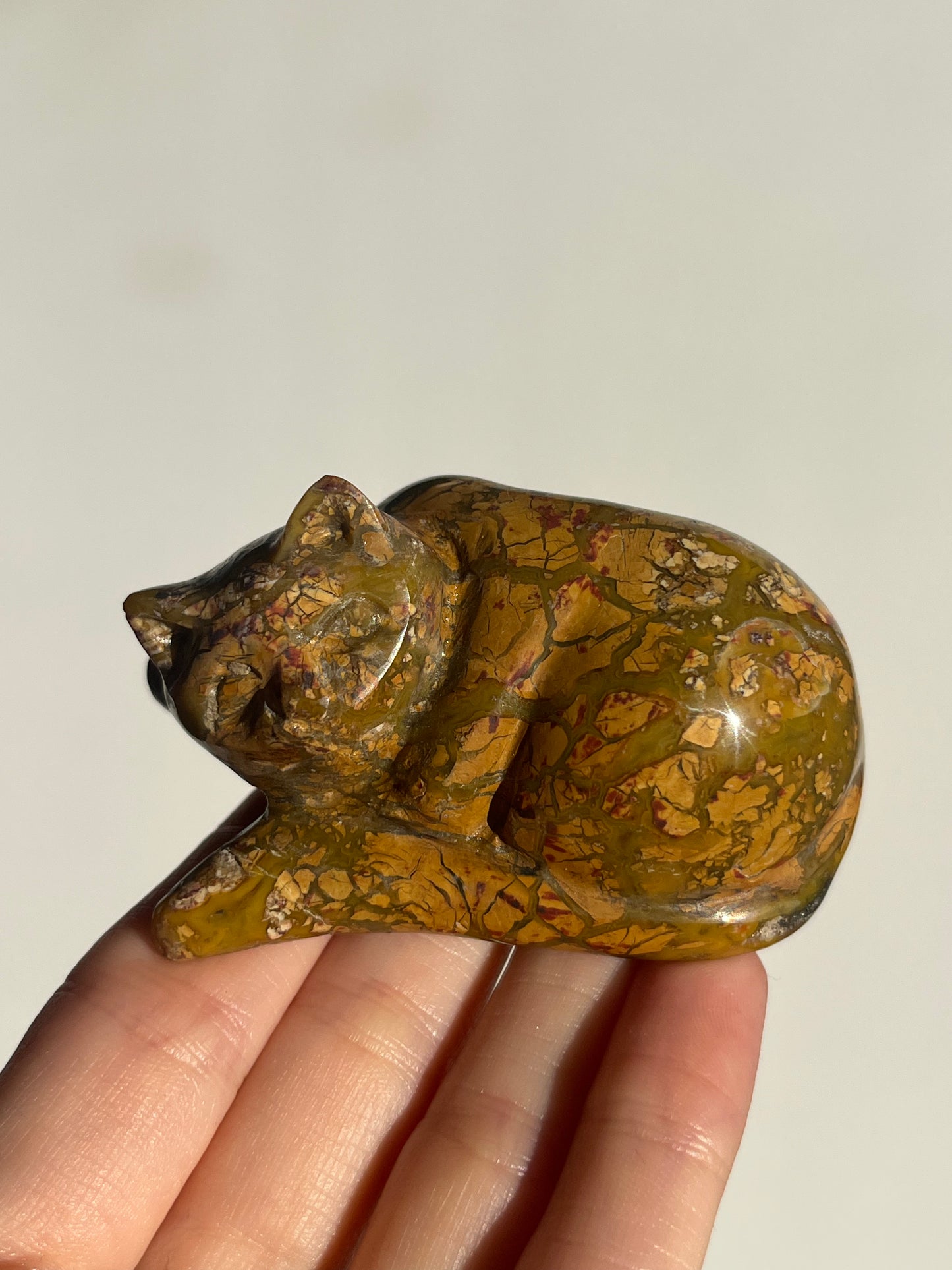 Cotton Candy Agate Cat Carvings A