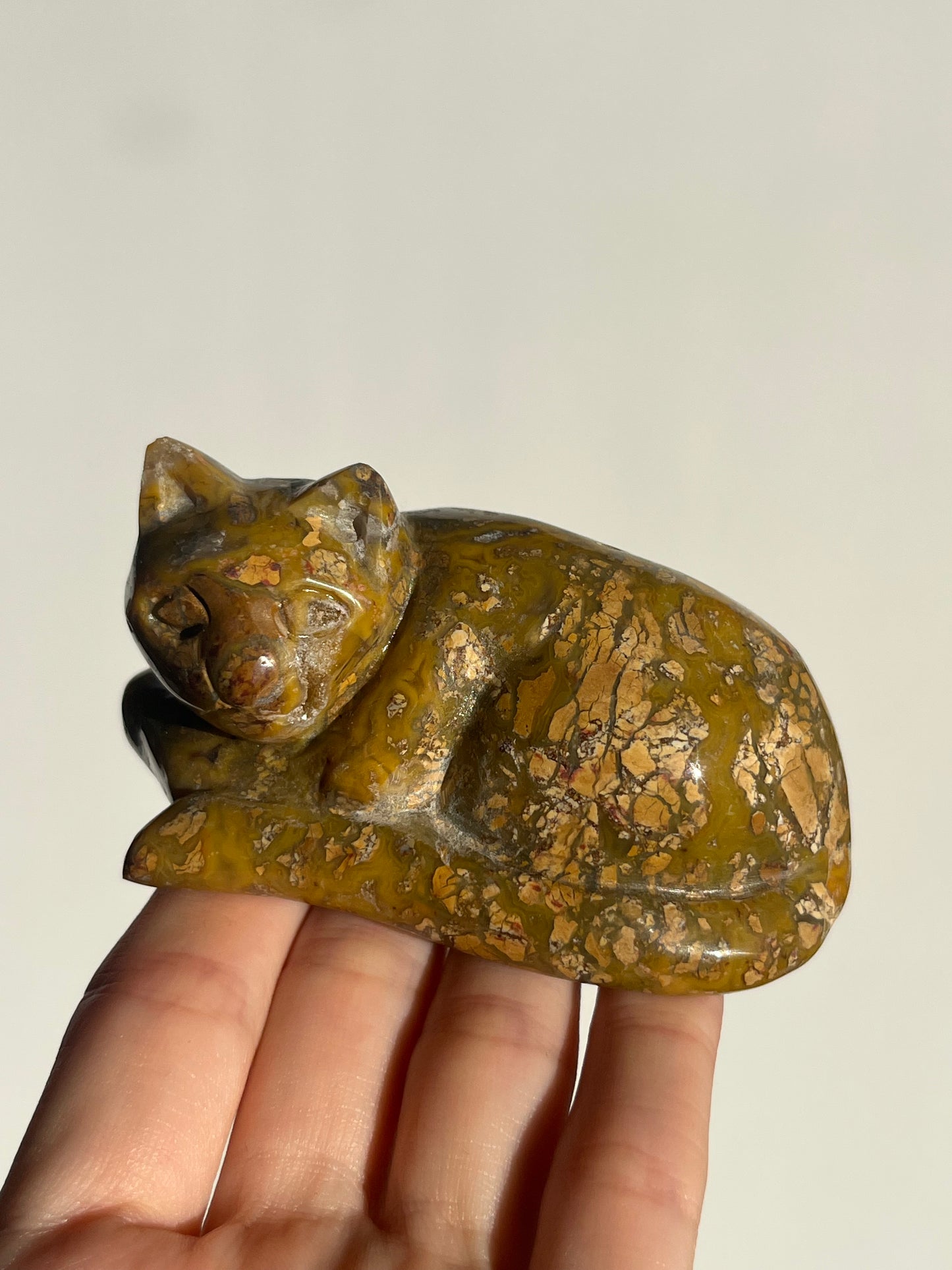 Cotton Candy Agate Cat Carvings B