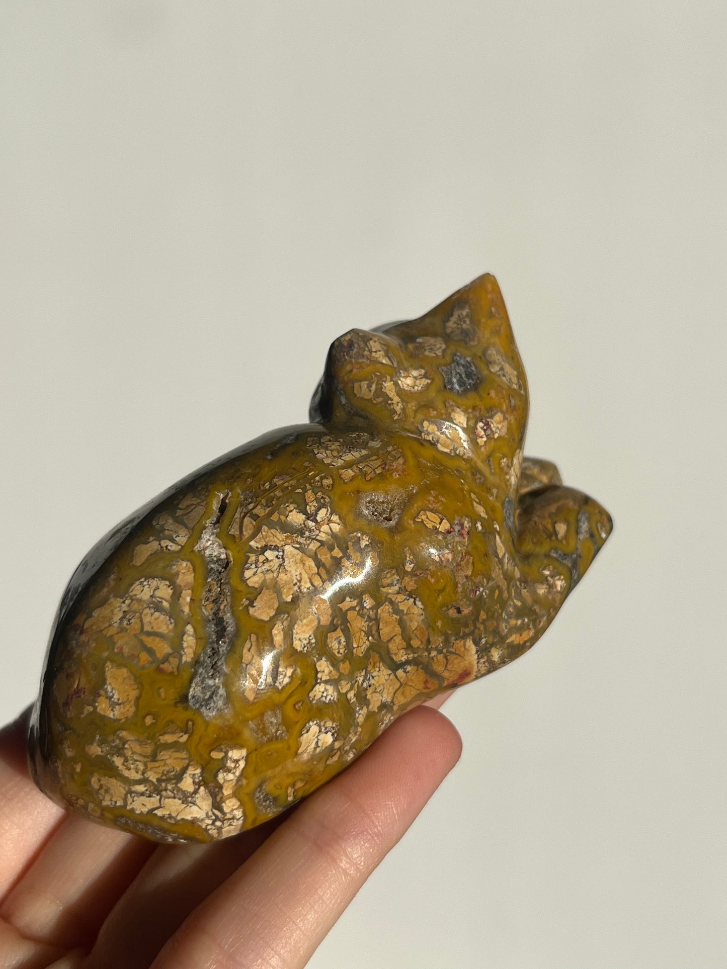 Cotton Candy Agate Cat Carvings B