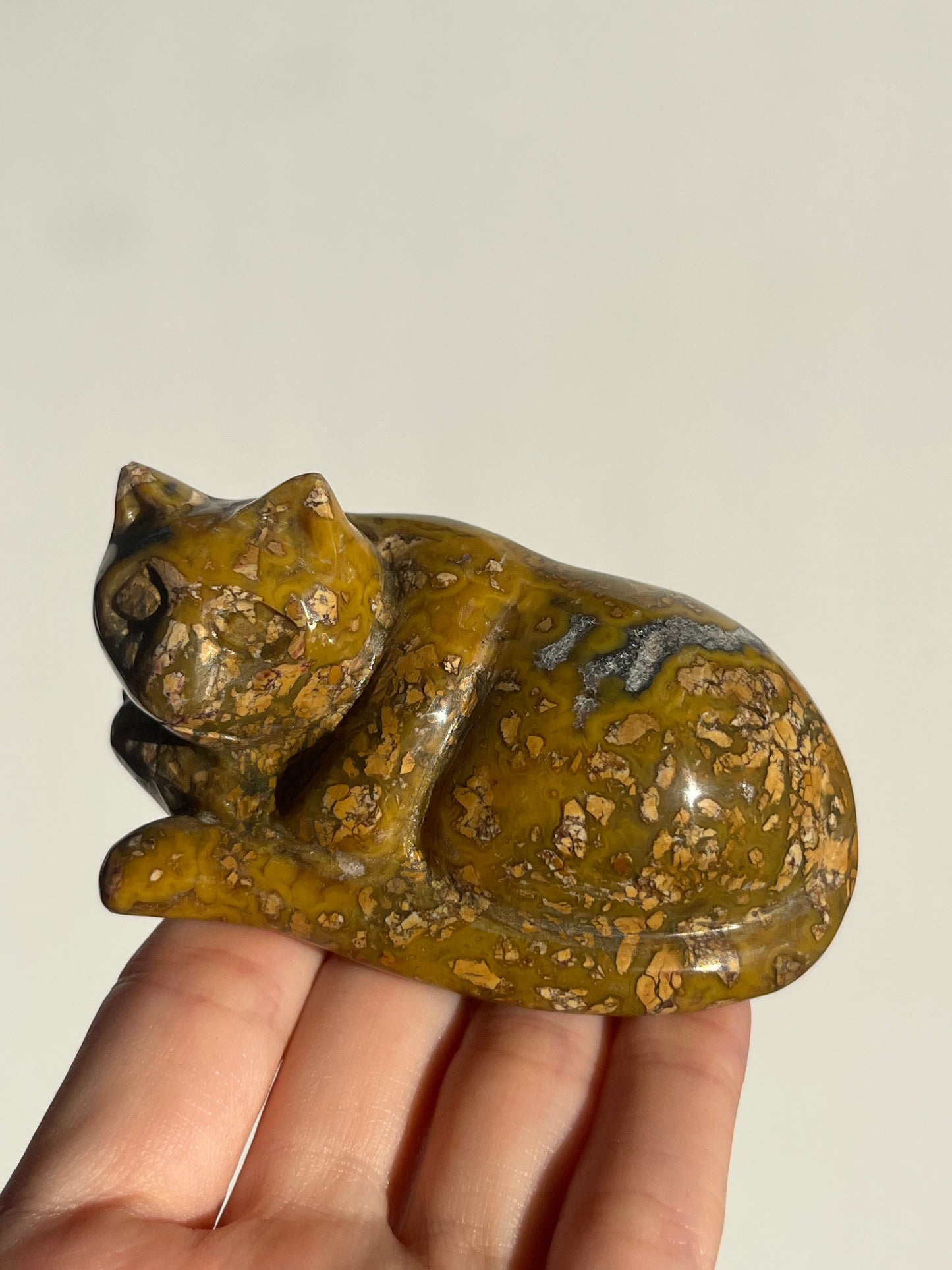 Cotton Candy Agate Cat Carvings C