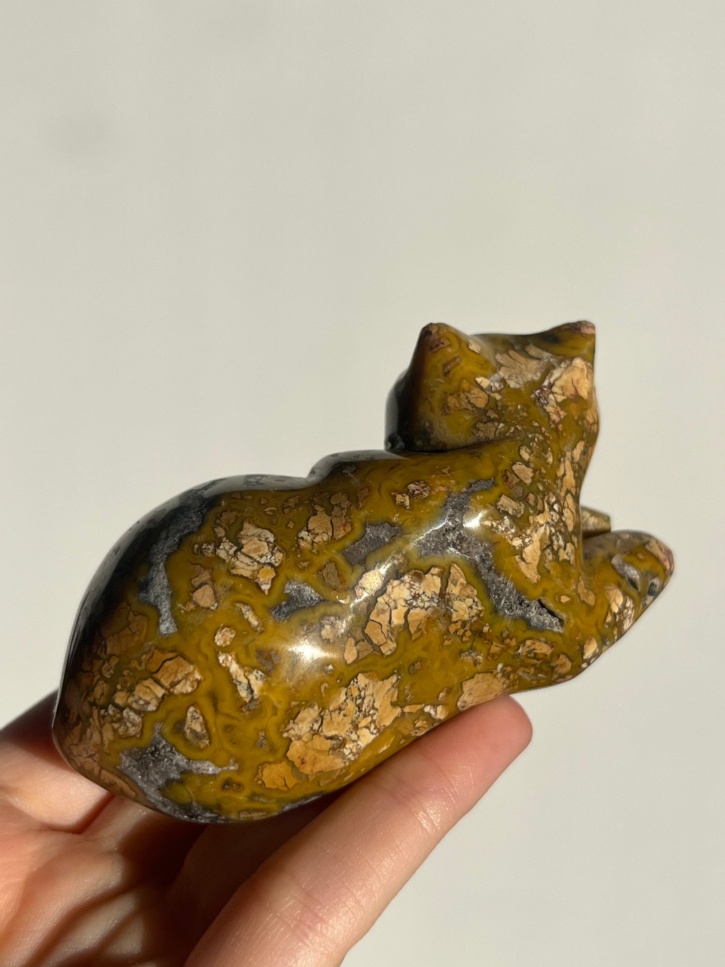 Cotton Candy Agate Cat Carvings C