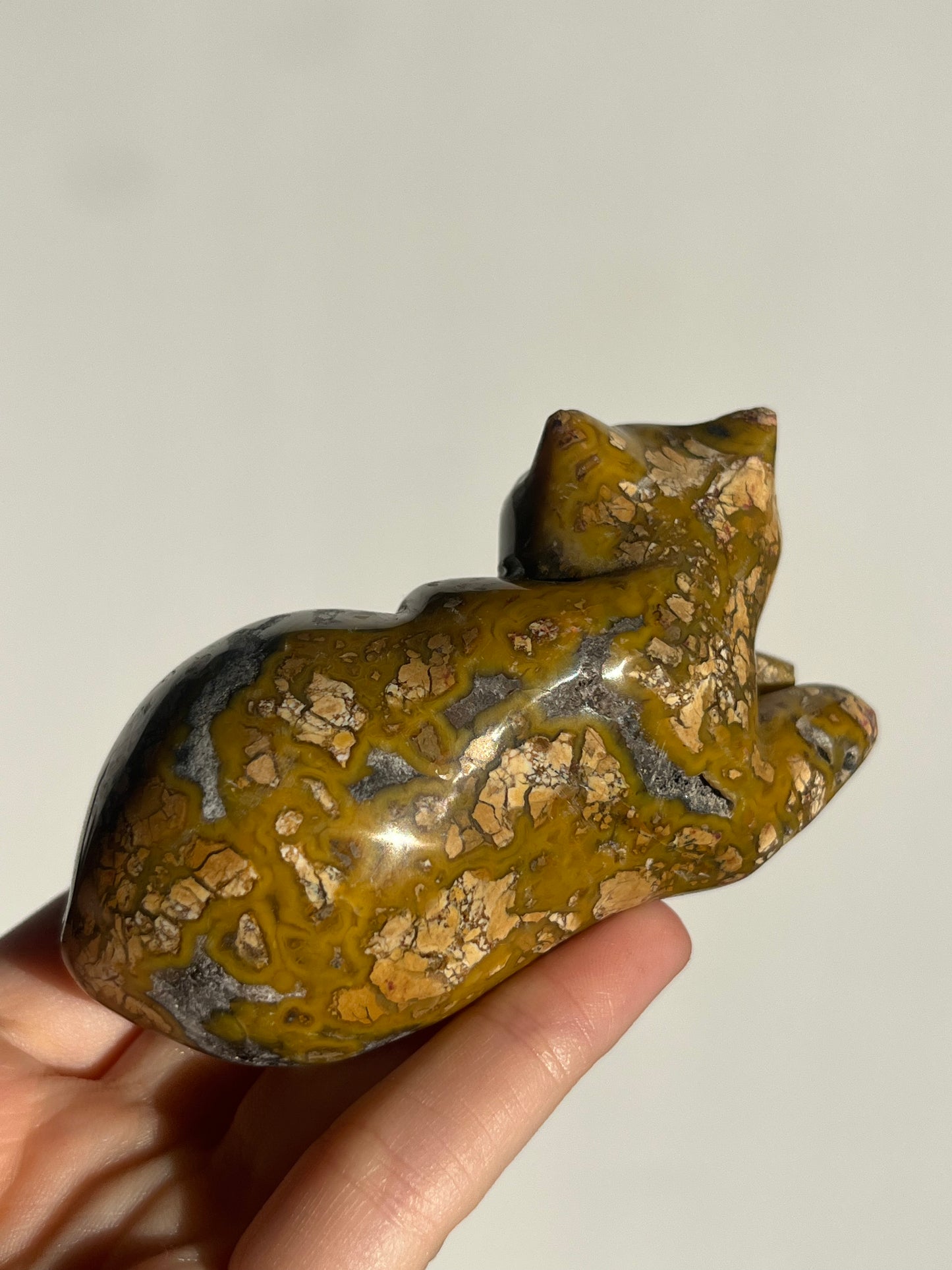 Cotton Candy Agate Cat Carvings C