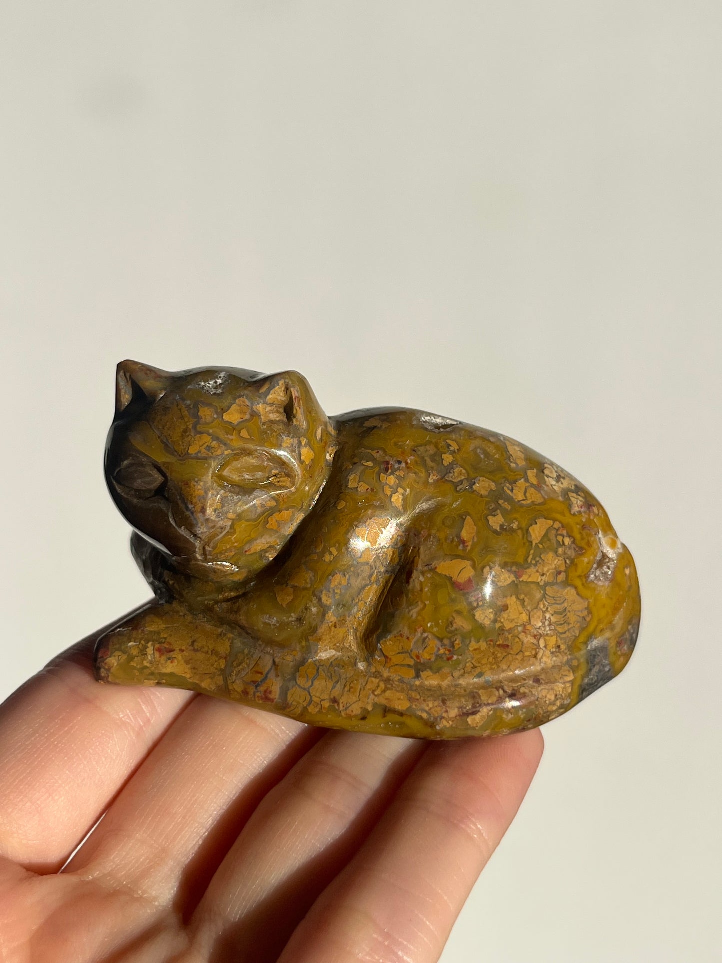 Cotton Candy Agate Cat Carvings C
