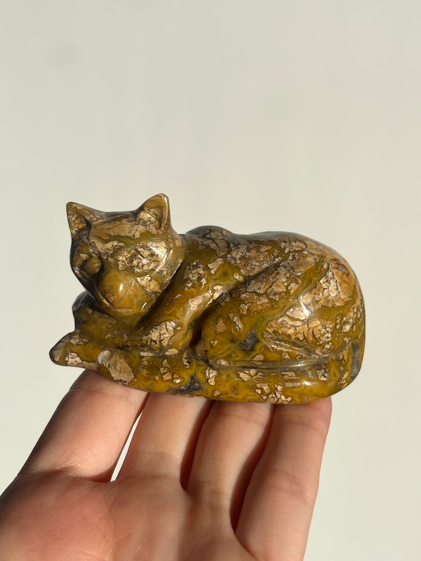 Cotton Candy Agate Cat Carvings D