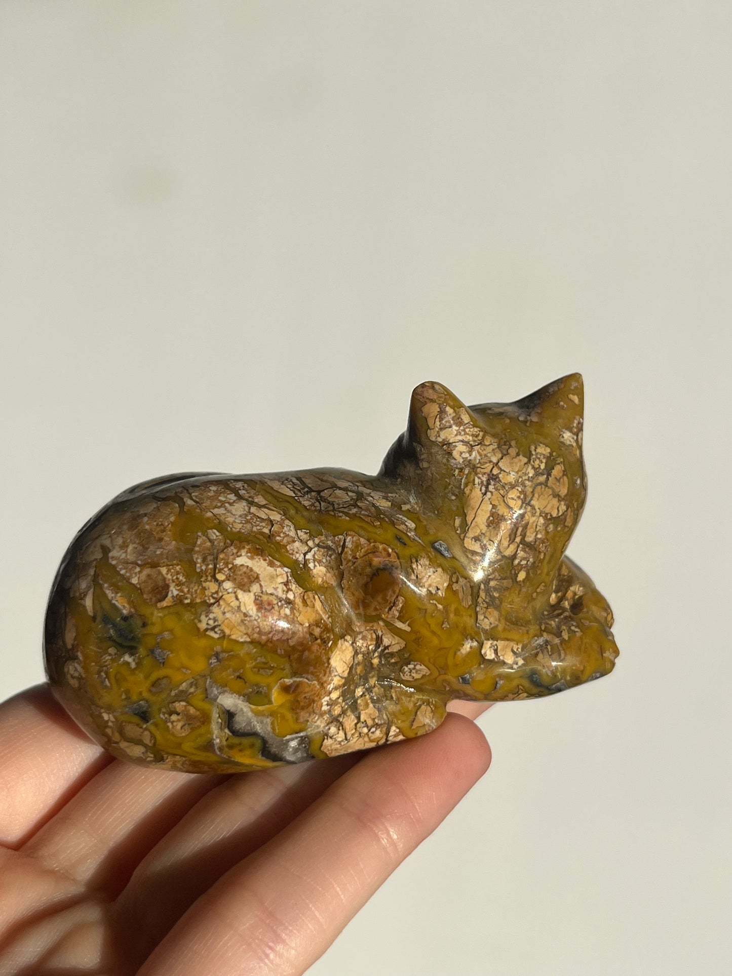 Cotton Candy Agate Cat Carvings D