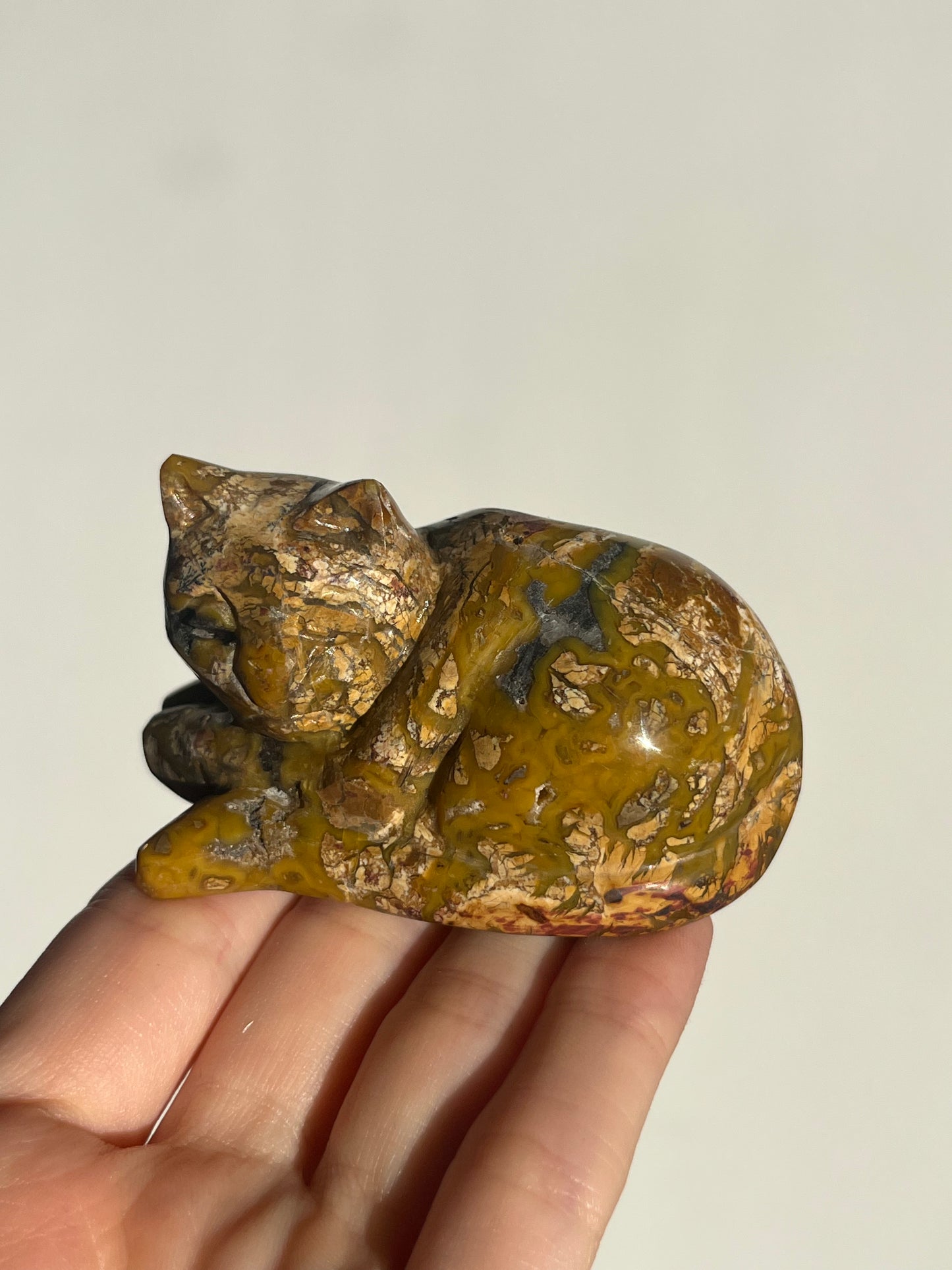 Cotton Candy Agate Cat Carvings D
