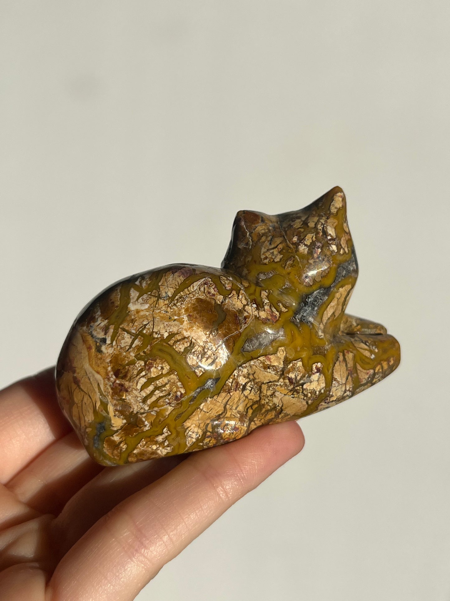 Cotton Candy Agate Cat Carvings D
