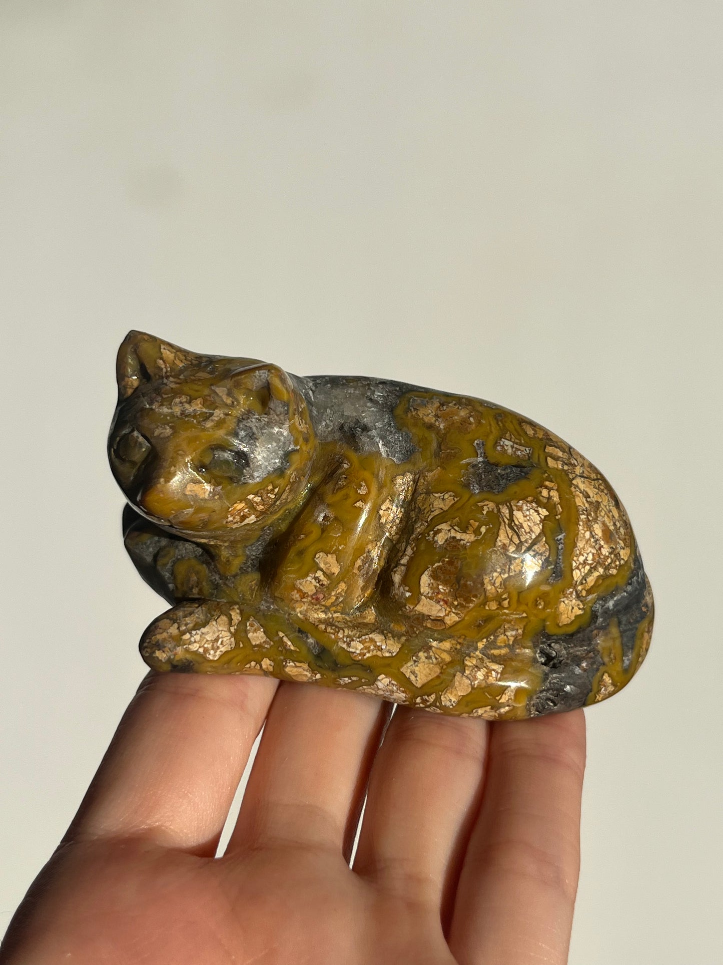 Cotton Candy Agate Cat Carvings E