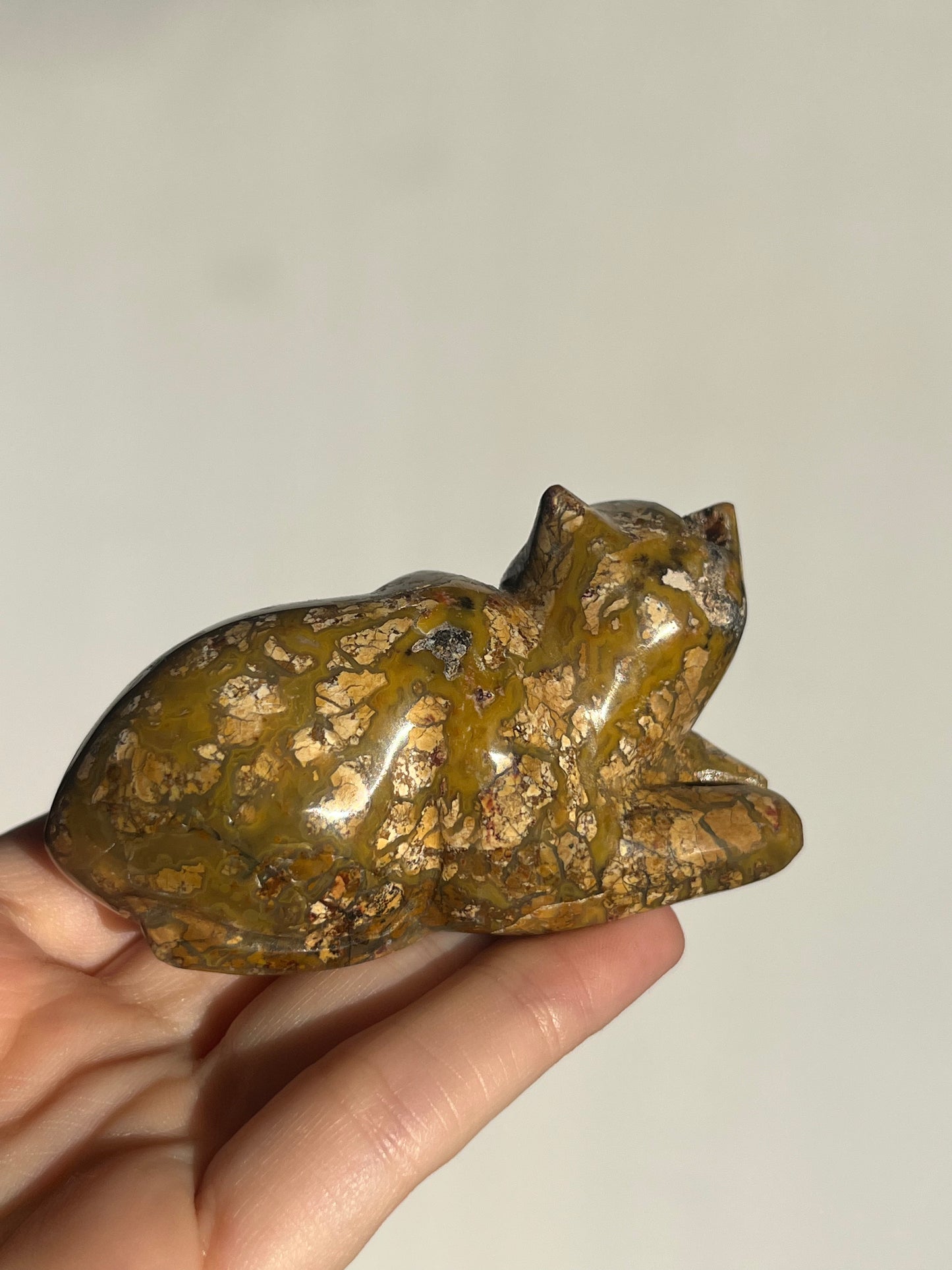 Cotton Candy Agate Cat Carvings E