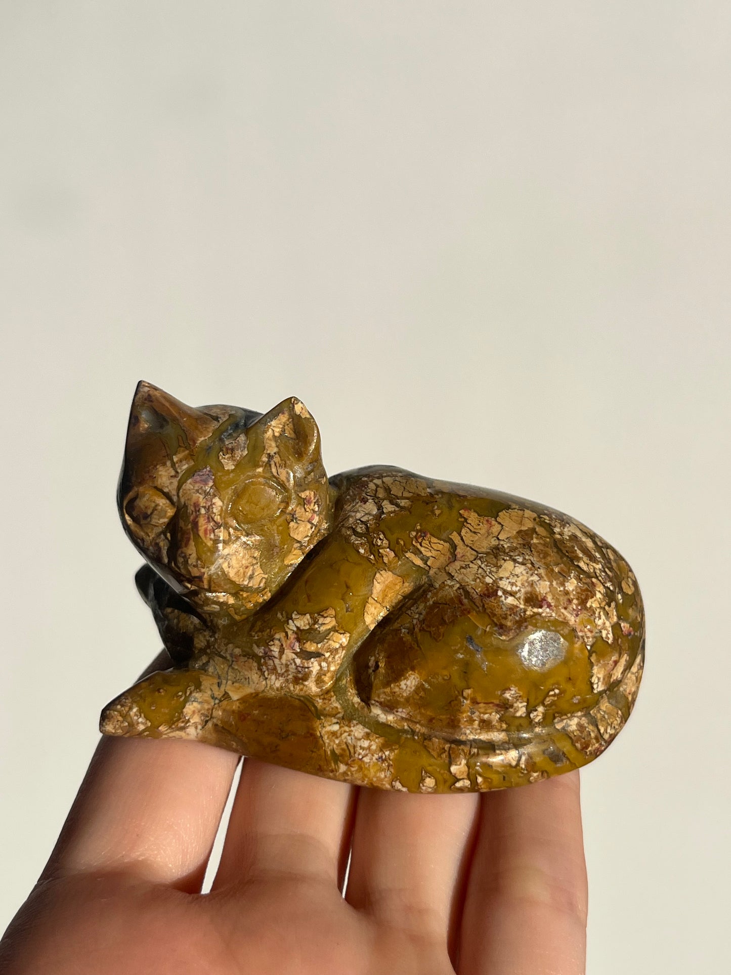 Cotton Candy Agate Cat Carvings F
