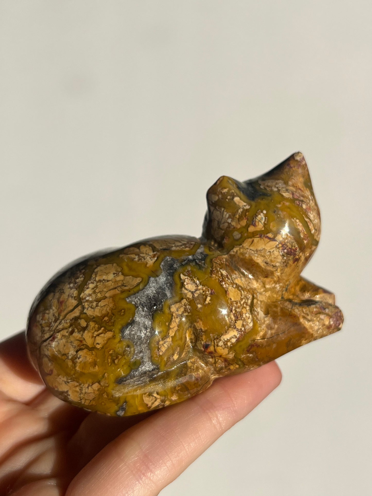 Cotton Candy Agate Cat Carvings F