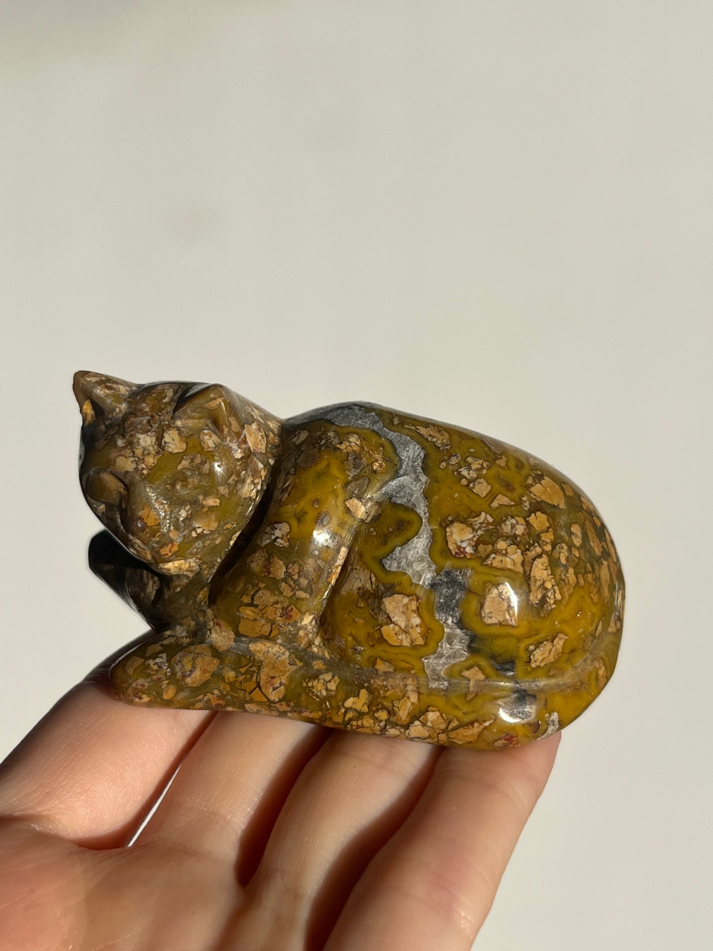 Cotton Candy Agate Cat Carvings F