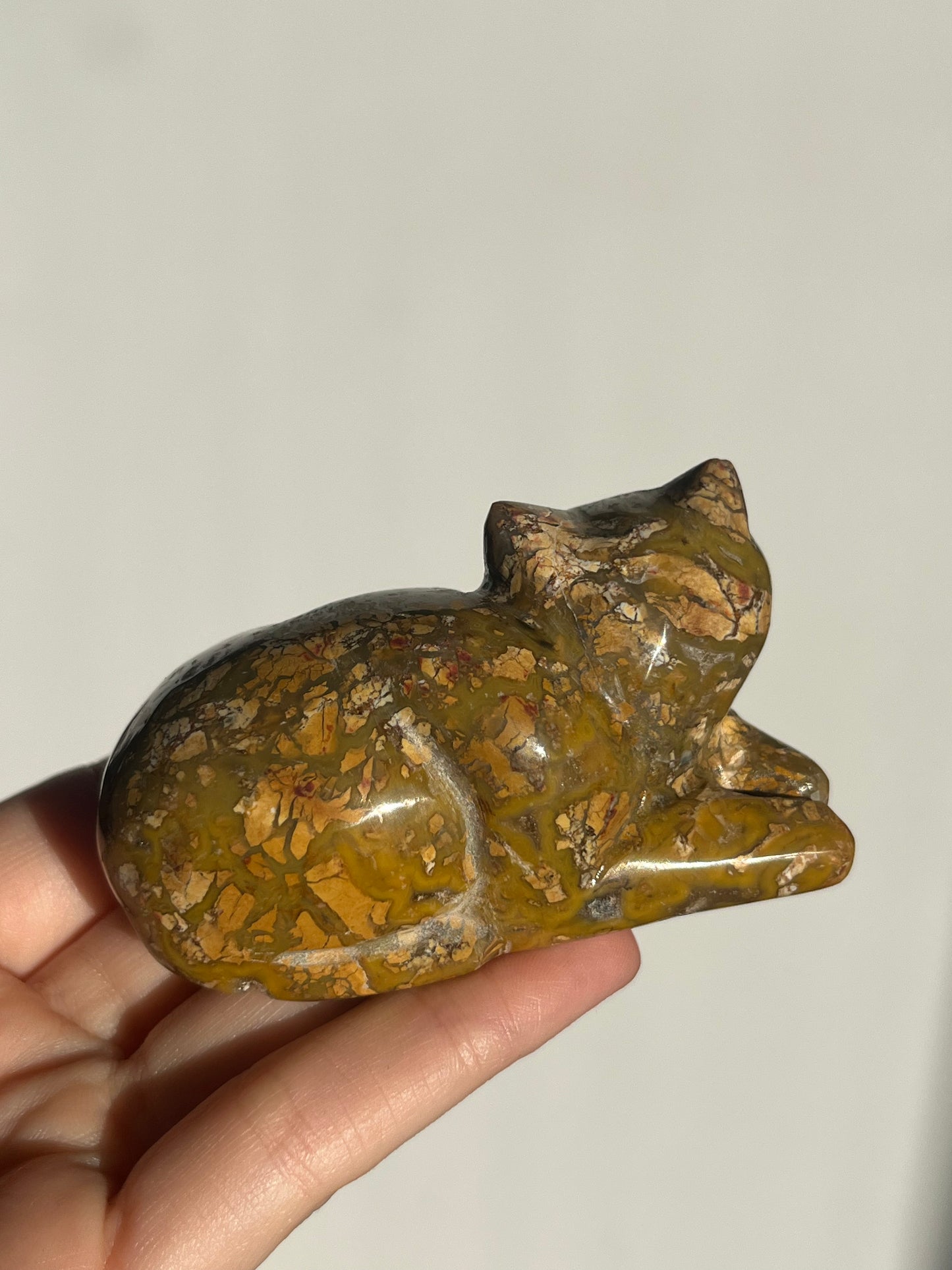Cotton Candy Agate Cat Carvings G