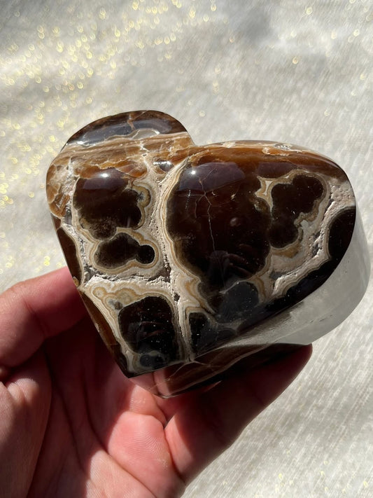 High Grade Botryoidal Chocolate Calcite Statement Heart D
