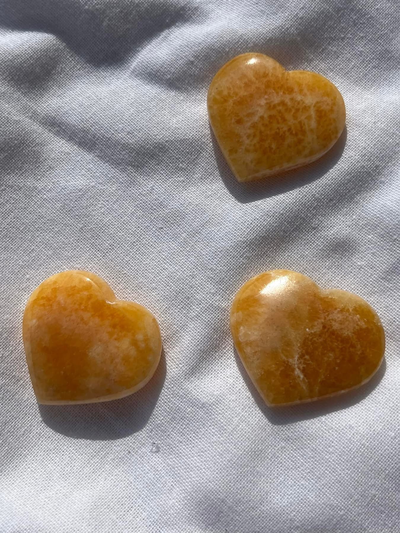 Argentinian Orange Calcite Heart Carving