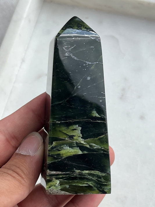 High Grade Serpentine Tower w/Hematite Inclusions (You Choose)