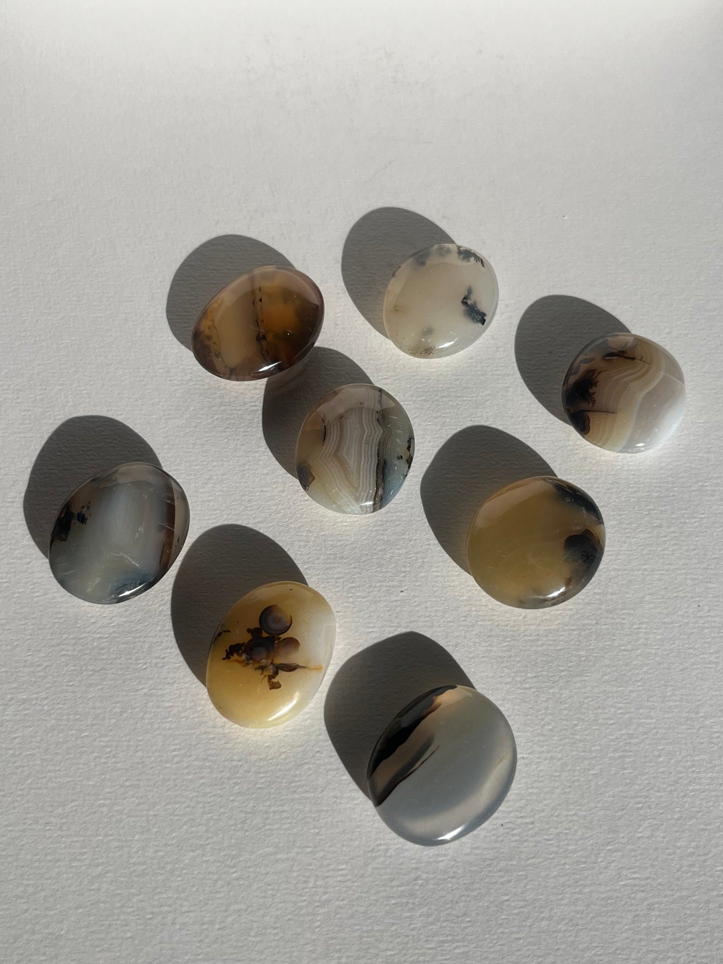 Dendritic Chalcedony Mini Palmstones (Pack of 8)