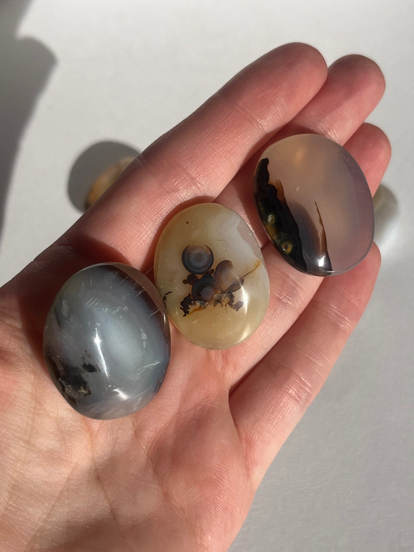 Dendritic Chalcedony Mini Palmstones (Pack of 8)