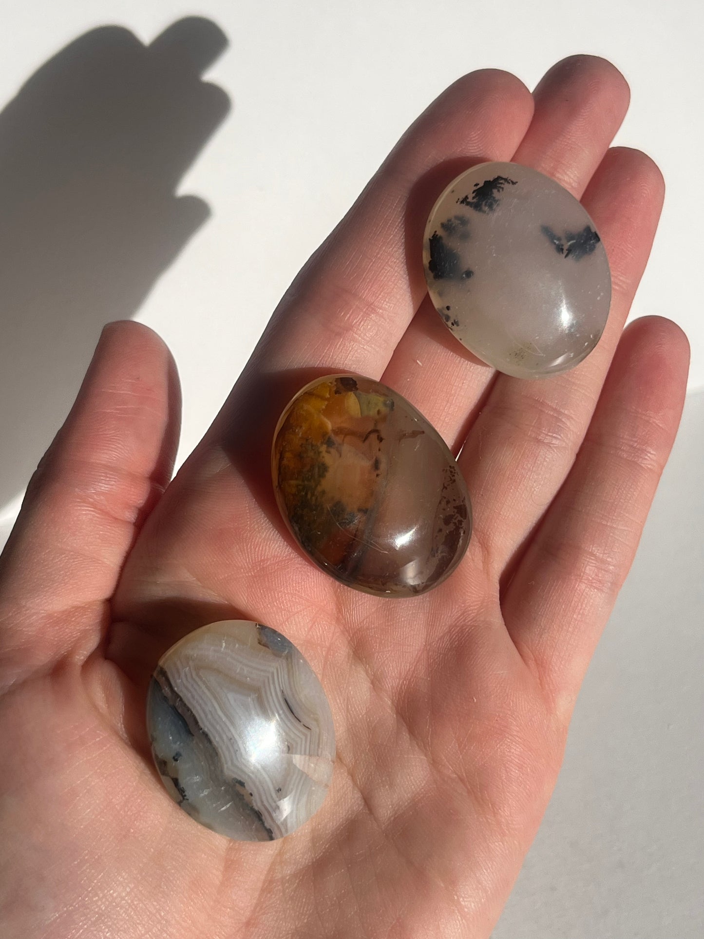 Dendritic Chalcedony Mini Palmstones (Pack of 8)