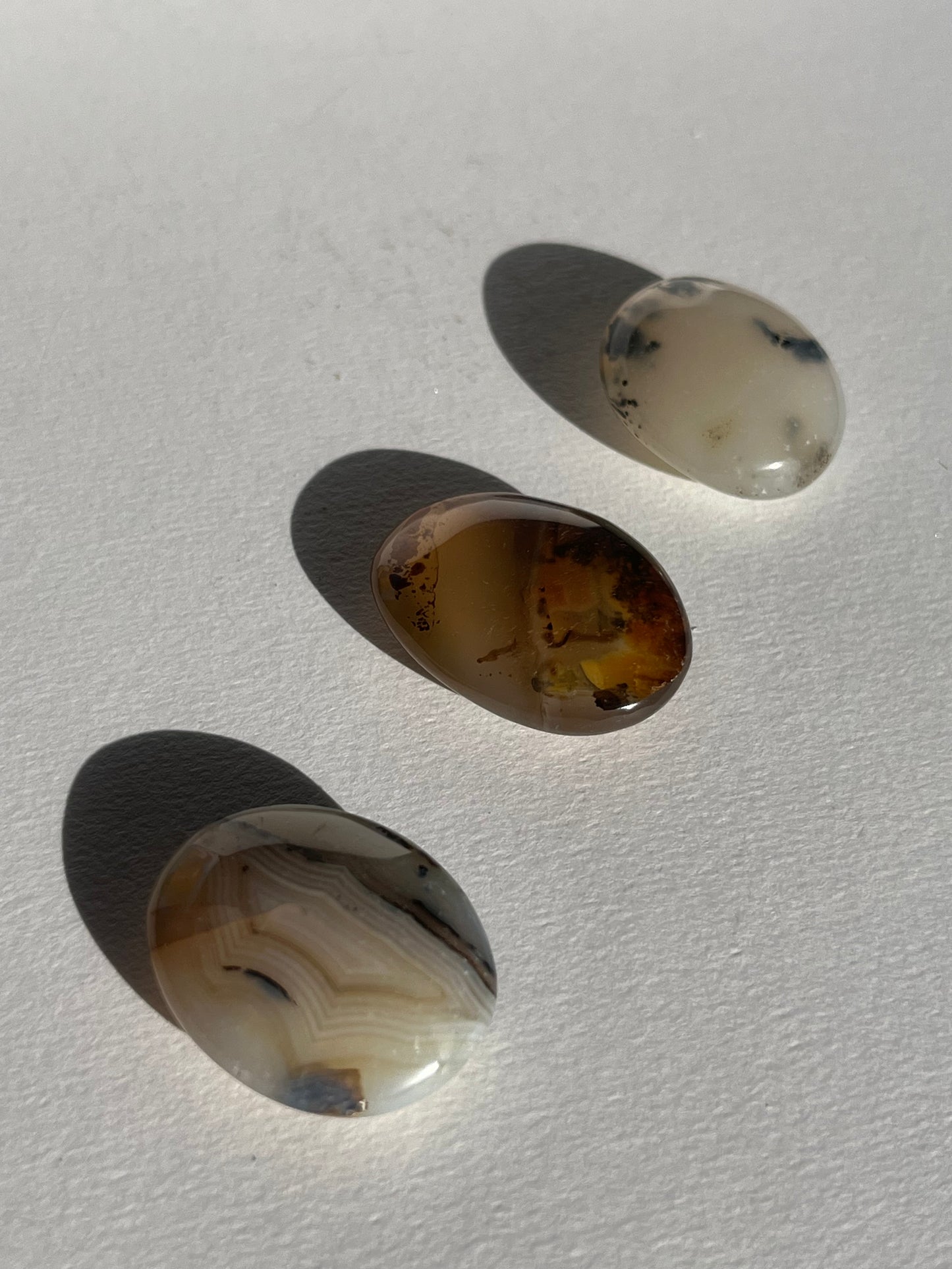 Dendritic Chalcedony Mini Palmstones (Pack of 8)