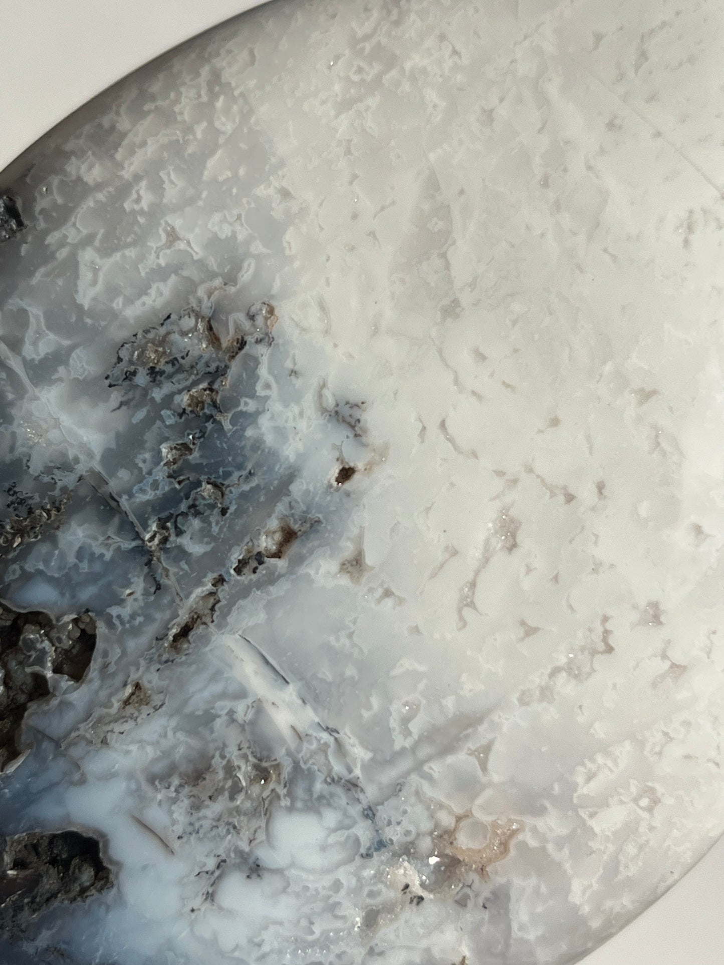 Druzy Dendritic Snow Agate Flame Carvings (Set of 2 pieces)