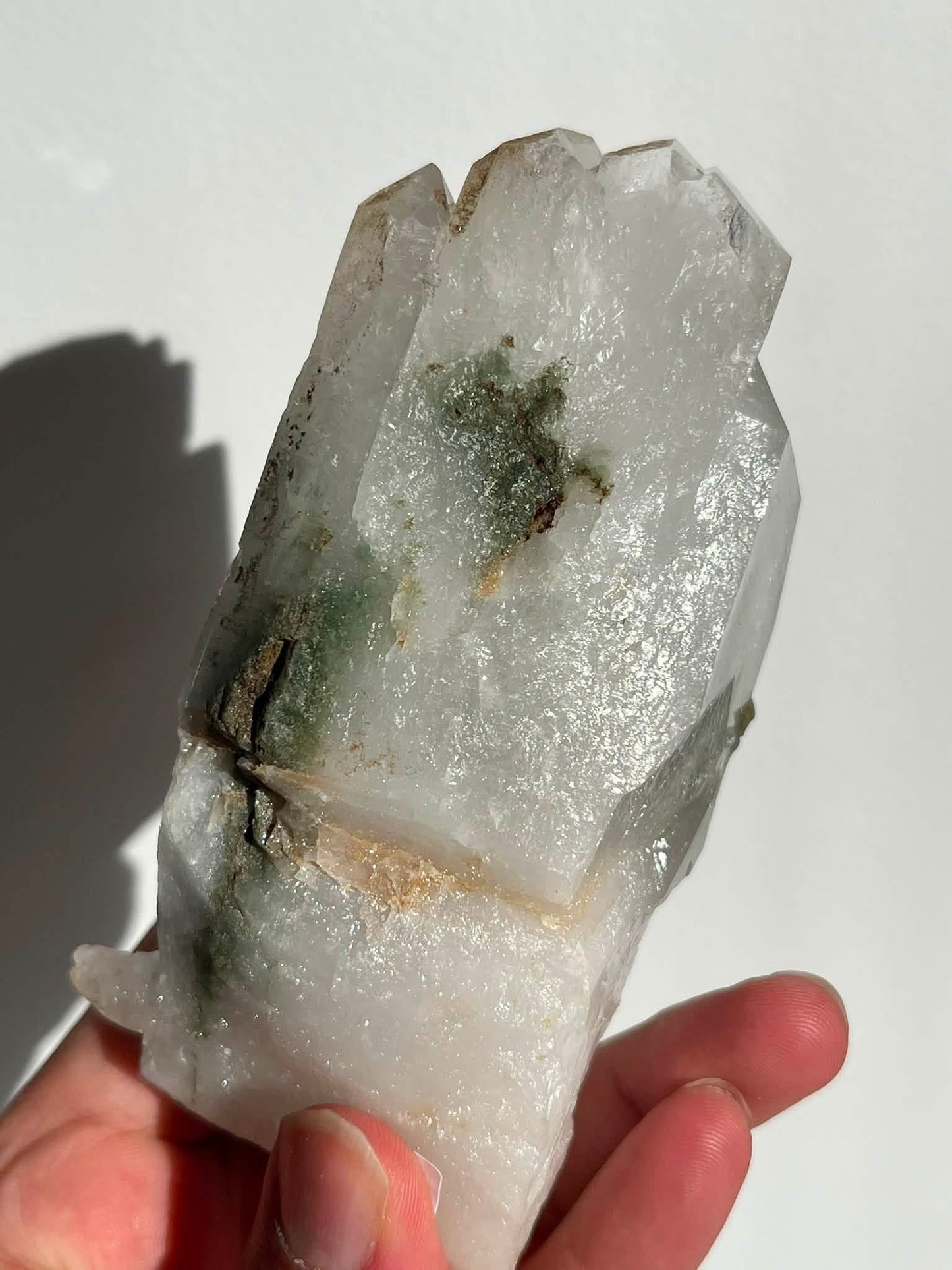 Self Healed Chlorite Garden Quartz Specimen with Druzy Quartz Coating D