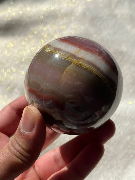 High Grade Pink Banded Calcite Sphere