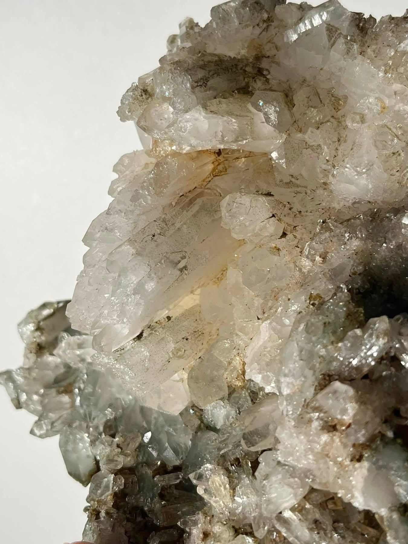 Self Standing Faden Chlorite Garden Quartz Cluster with Chlorite Phantoms Specimen B