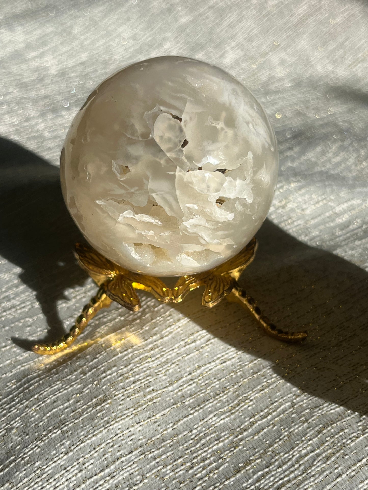 Flower Agate and Hematoid Quartz in Jasper Sphere Set (2 spheres)