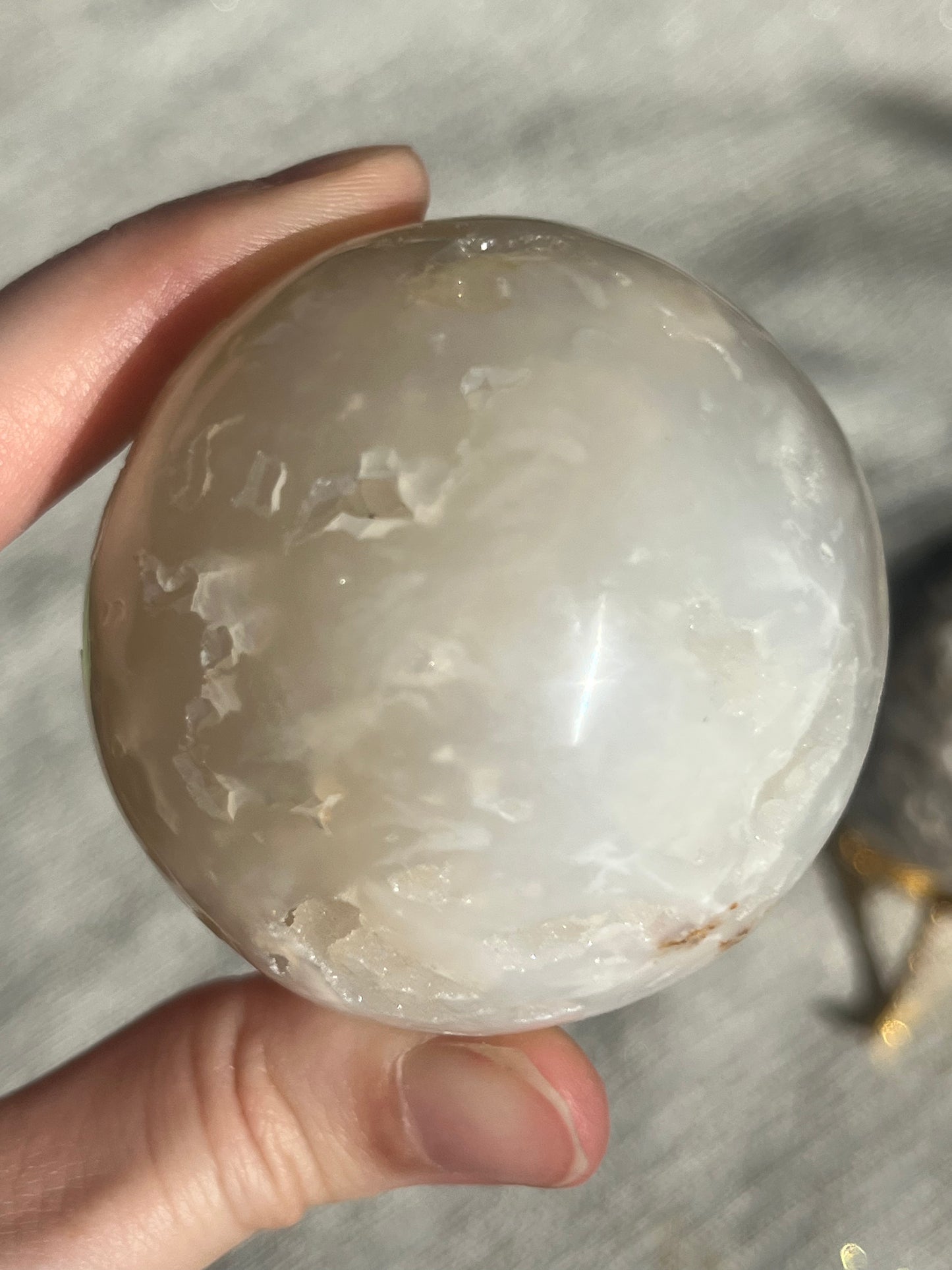 Flower Agate and Hematoid Quartz in Jasper Sphere Set (2 spheres)
