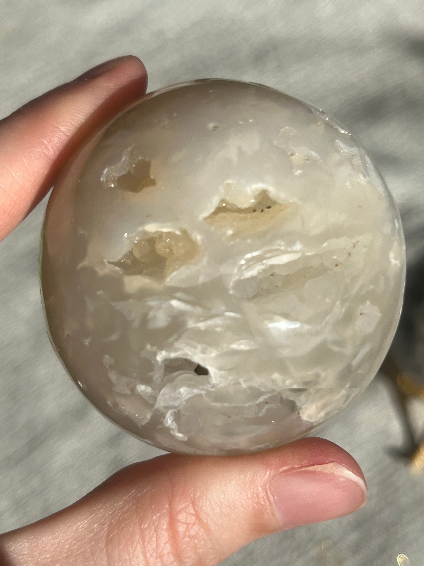 Flower Agate and Hematoid Quartz in Jasper Sphere Set (2 spheres)