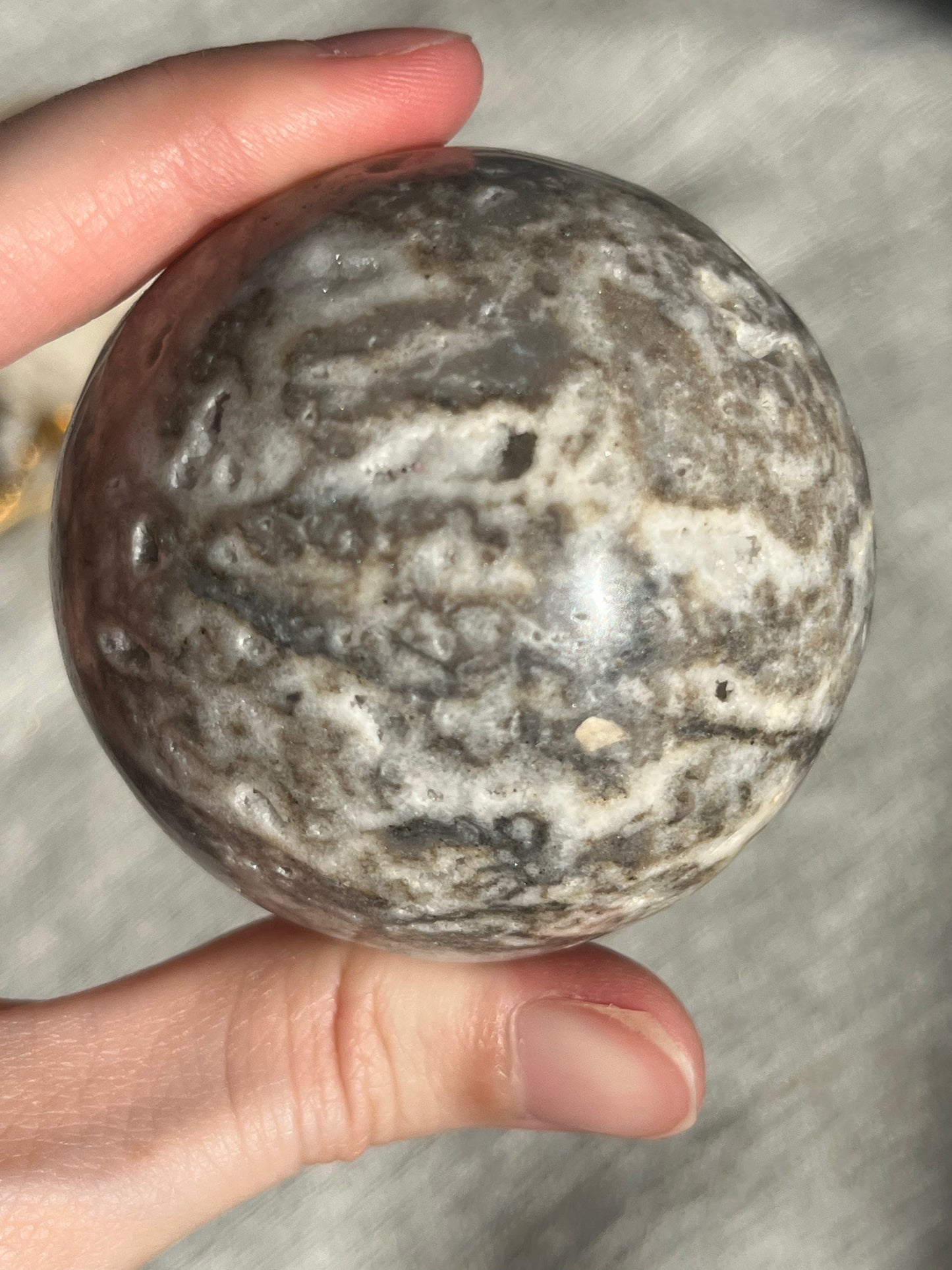 Flower Agate and Hematoid Quartz in Jasper Sphere Set (2 spheres)