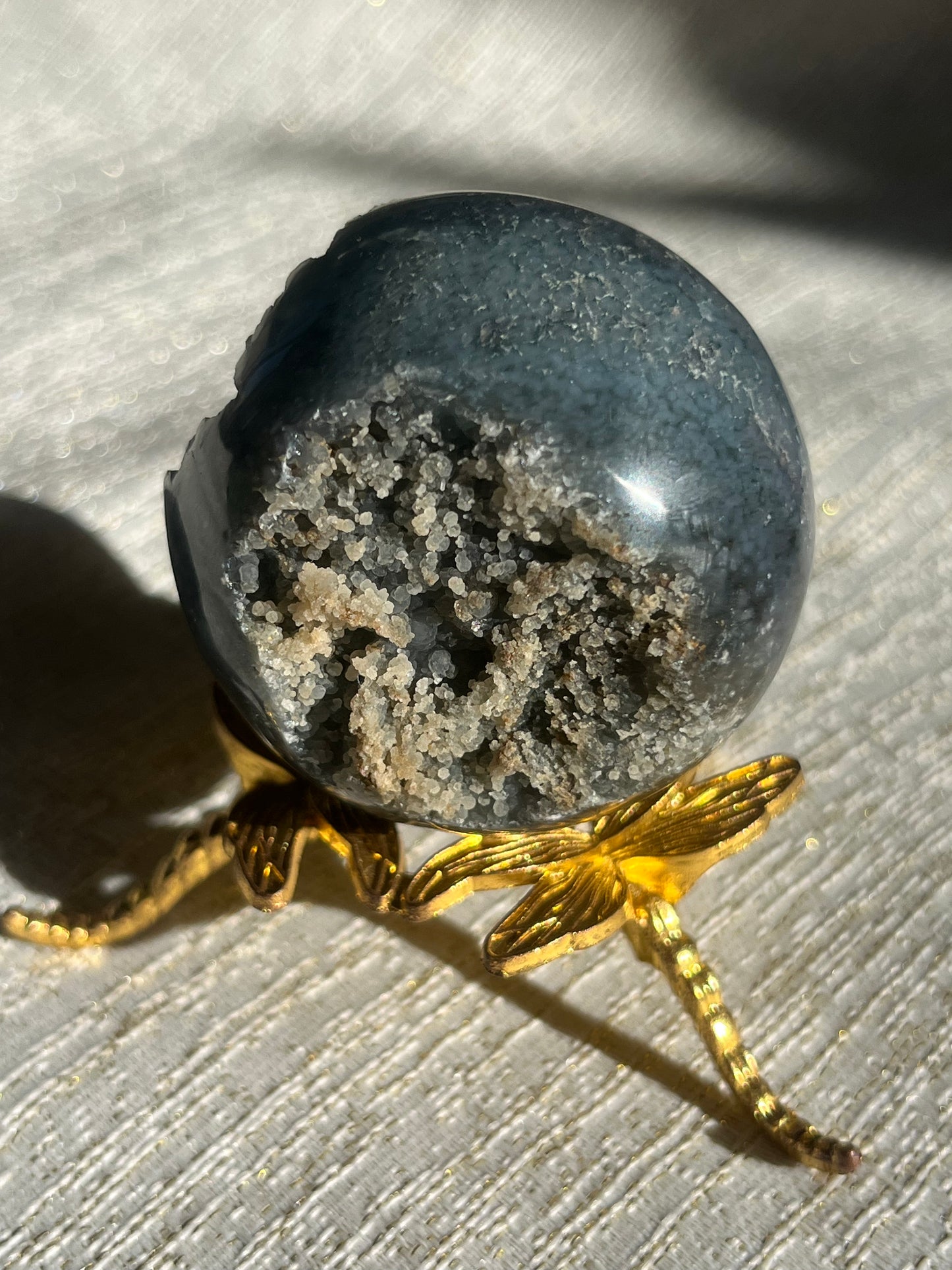 Grape Agate (Grape Chalcedony) Semi Polished Sphere