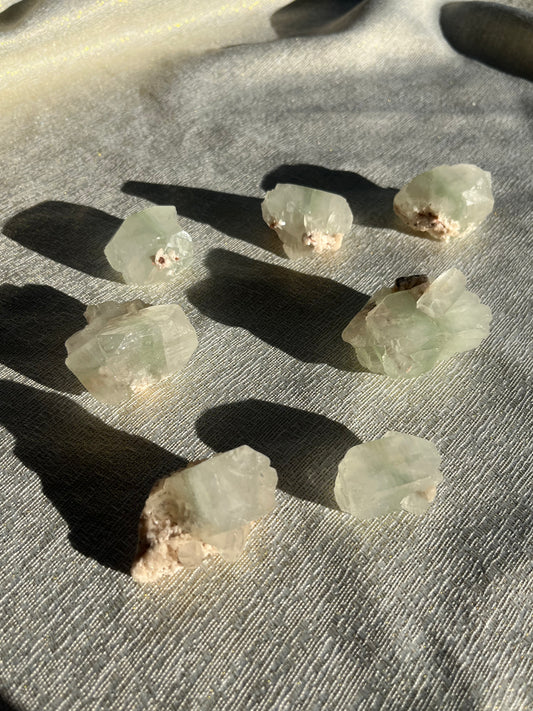 Zoned Green Apophyllite Specimen Lot A (7 pieces)