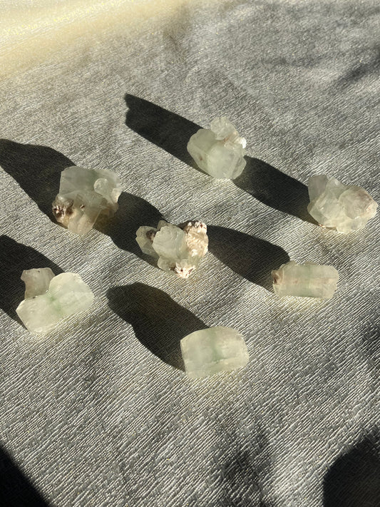 Zoned Green Apophyllite Specimen Lot B (7 pieces)