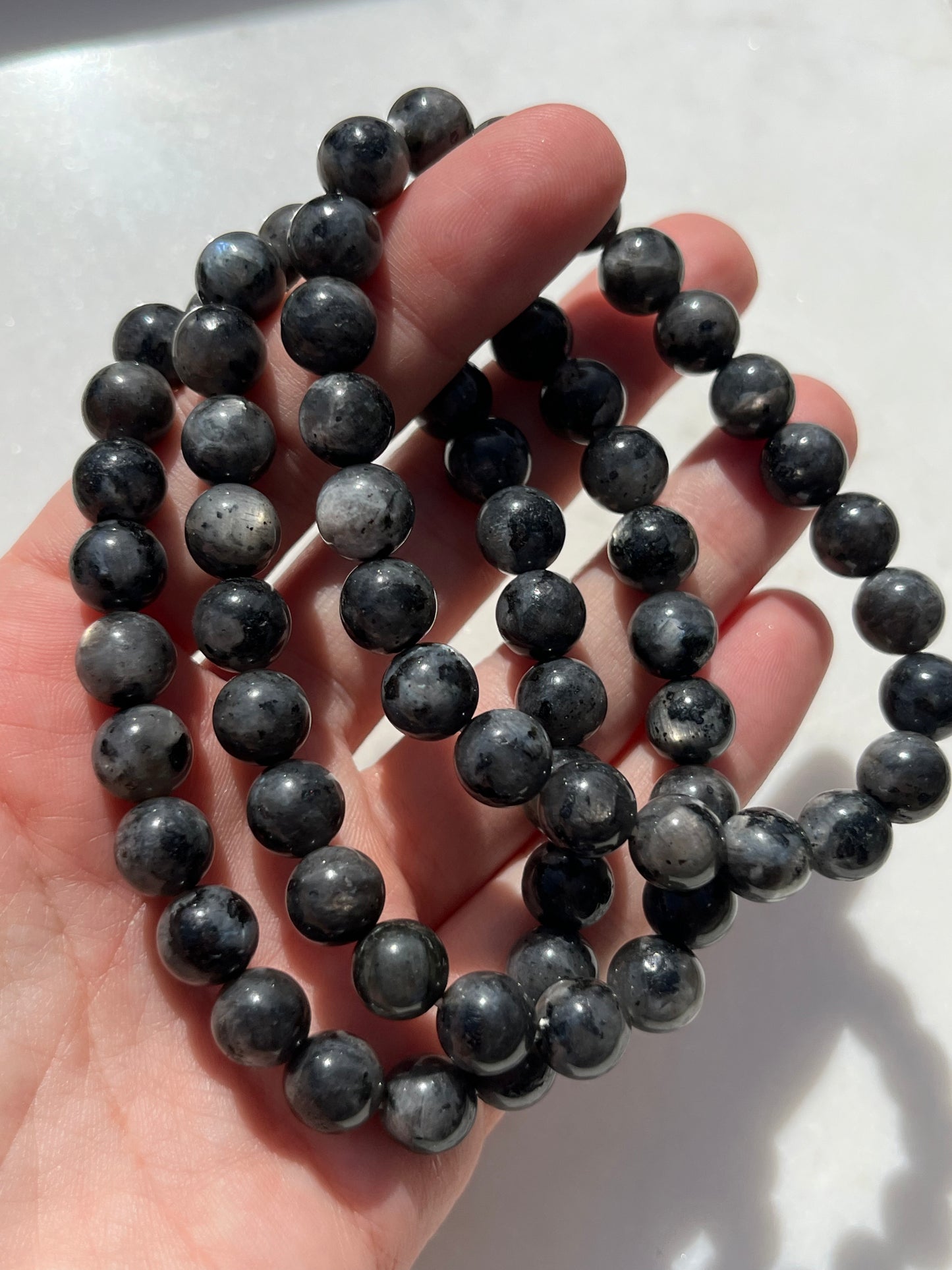 Larvikite 8mm Bead Bracelet