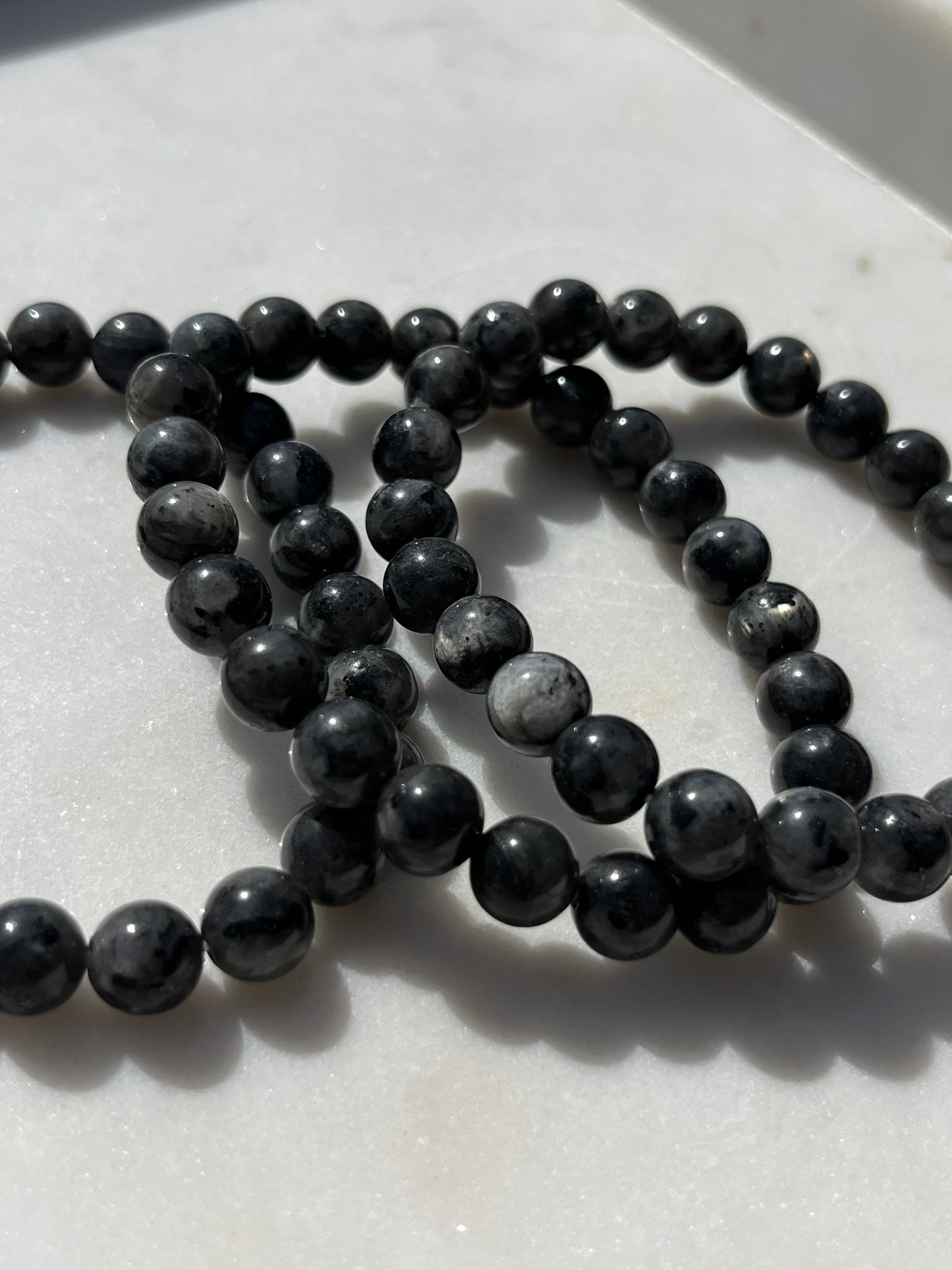 Larvikite 8mm Bead Bracelet