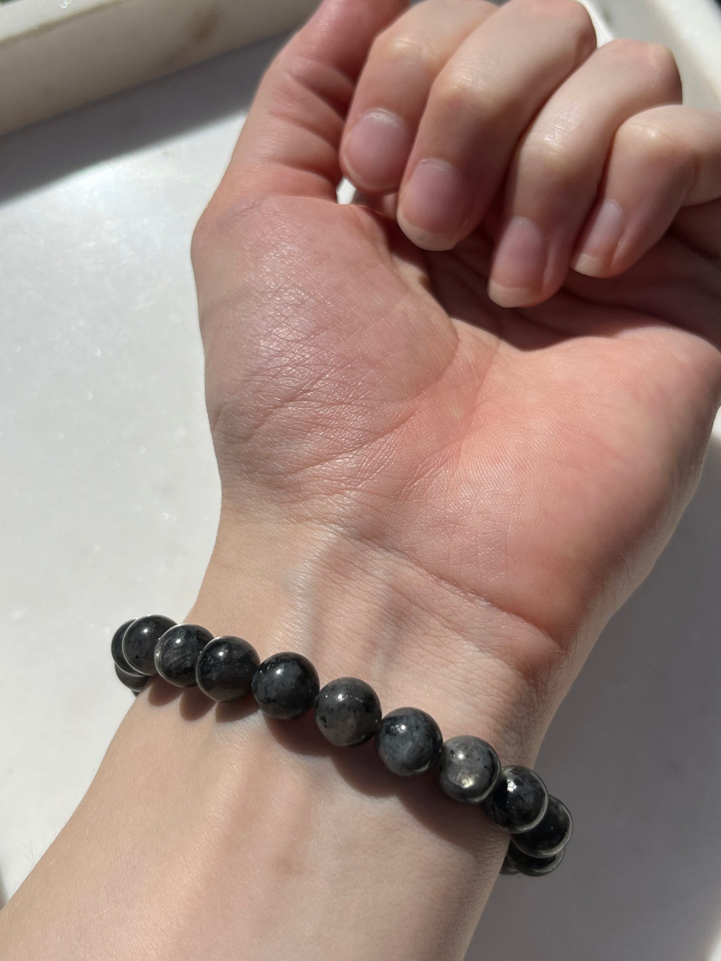 Larvikite 8mm Bead Bracelet