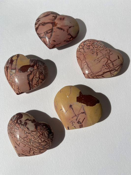 Moroccan Picture Jasper Heart Palmstones (Pack of 5)