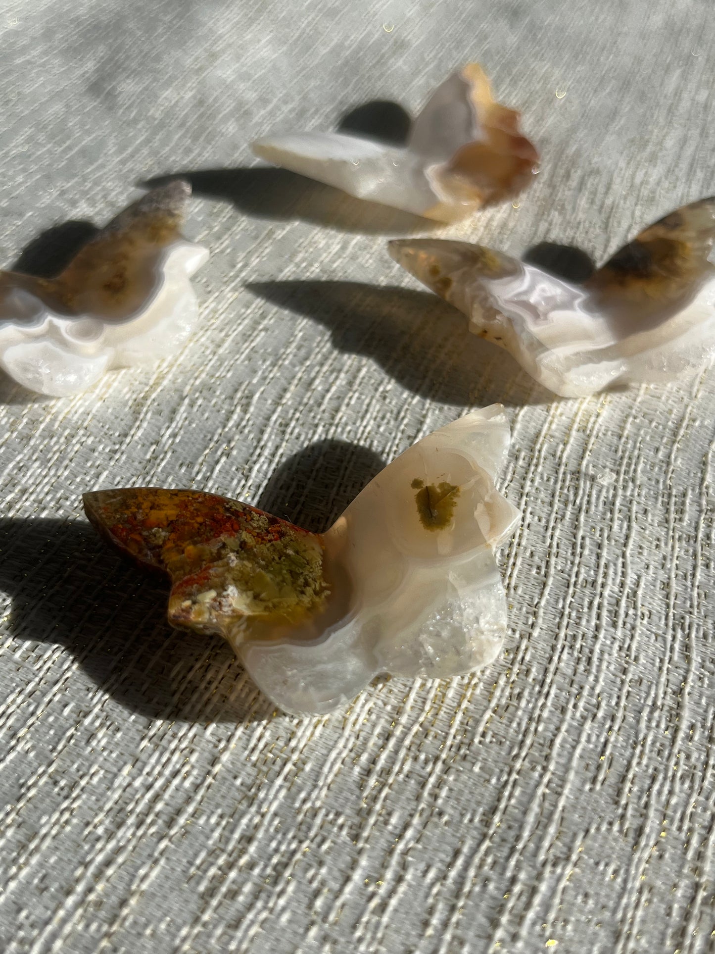 Nebula Agate 3D Butterfly Carvings Lot A (4 pieces)