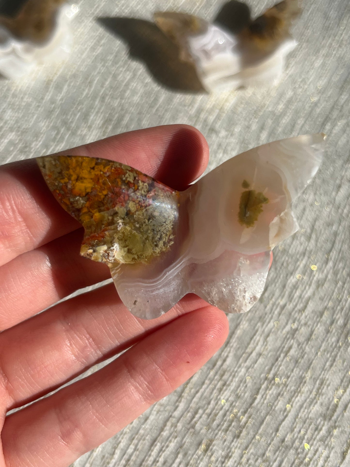 Nebula Agate 3D Butterfly Carvings Lot A (4 pieces)
